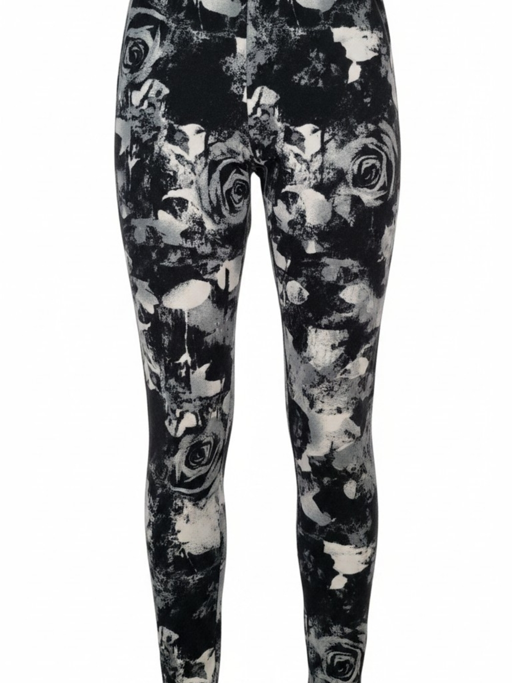 eye candy Black & White Rose Print Leggings